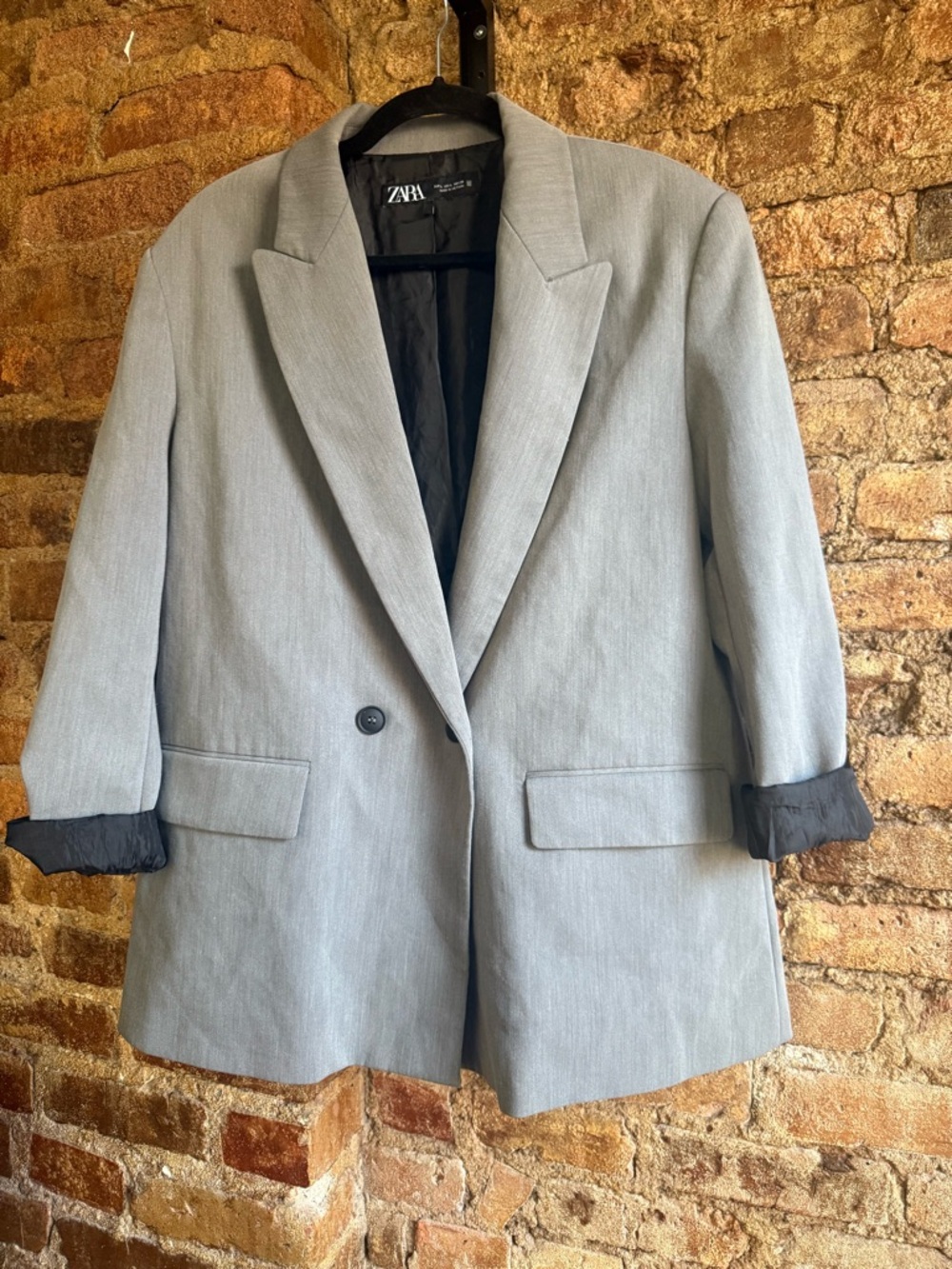 ZARA Gray Oversized Blazer